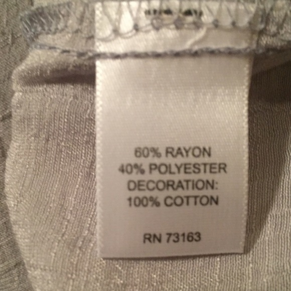 Beautiful Gray Top with Crochet Neckline - Picture 7 of 8